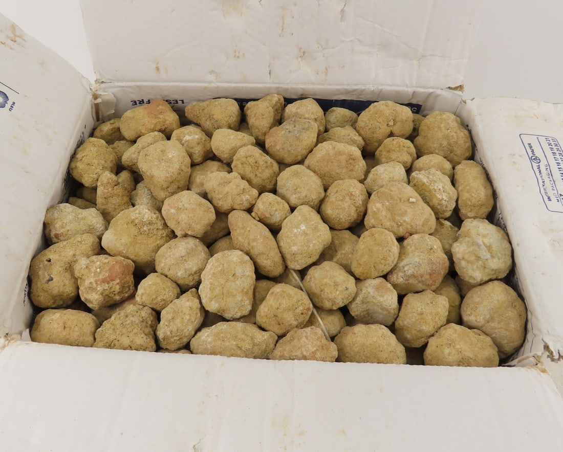 35 Pounds, Small, Uncracked Geodes: 35 Pounds, Small, Uncracked Geodes - Please read terms & conditions and ask questions before bidding.