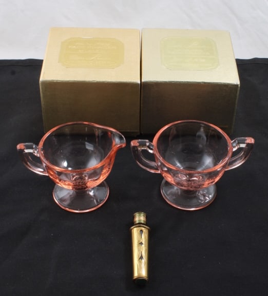 1936 Pink Depression, Faberge Aphrodesia Perfume (1 of 19)