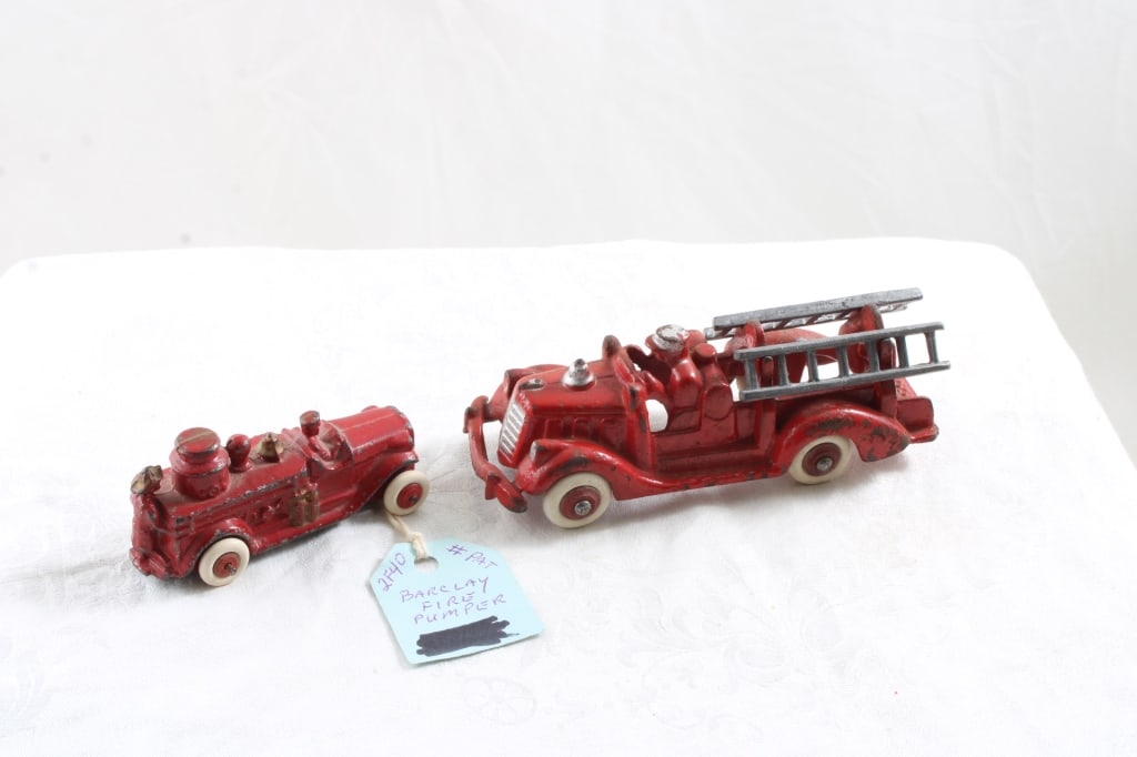 Barclay Fire Pumper & Hubley Cast Iron Fire Truck (1 of 11)