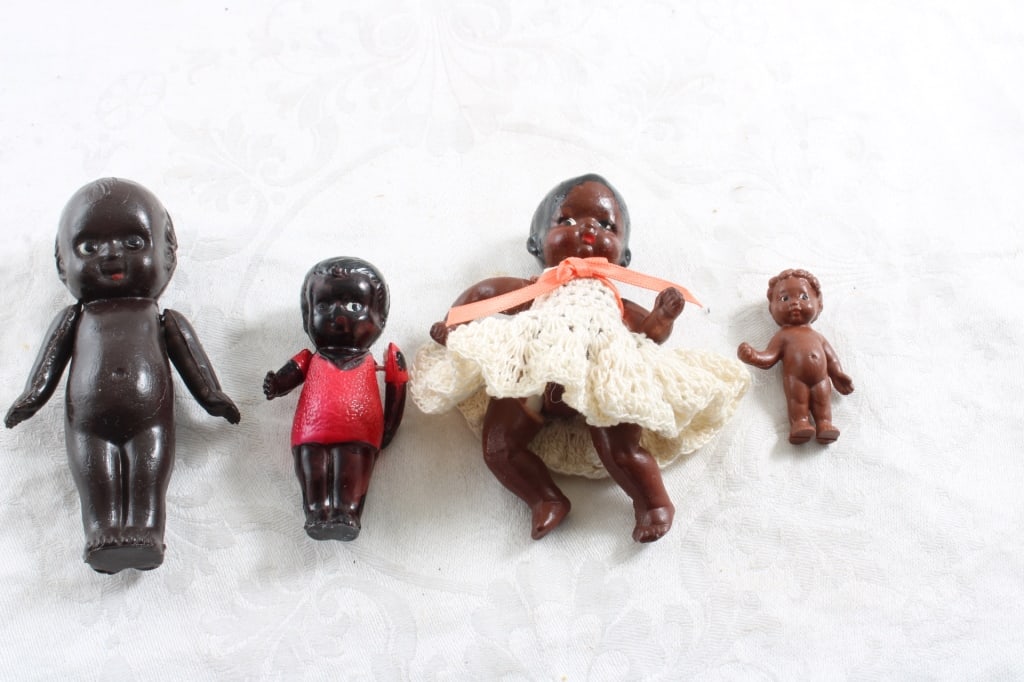 4 Black Americana Miniature Dolls 1.5" to 3.5" (1 of 10)