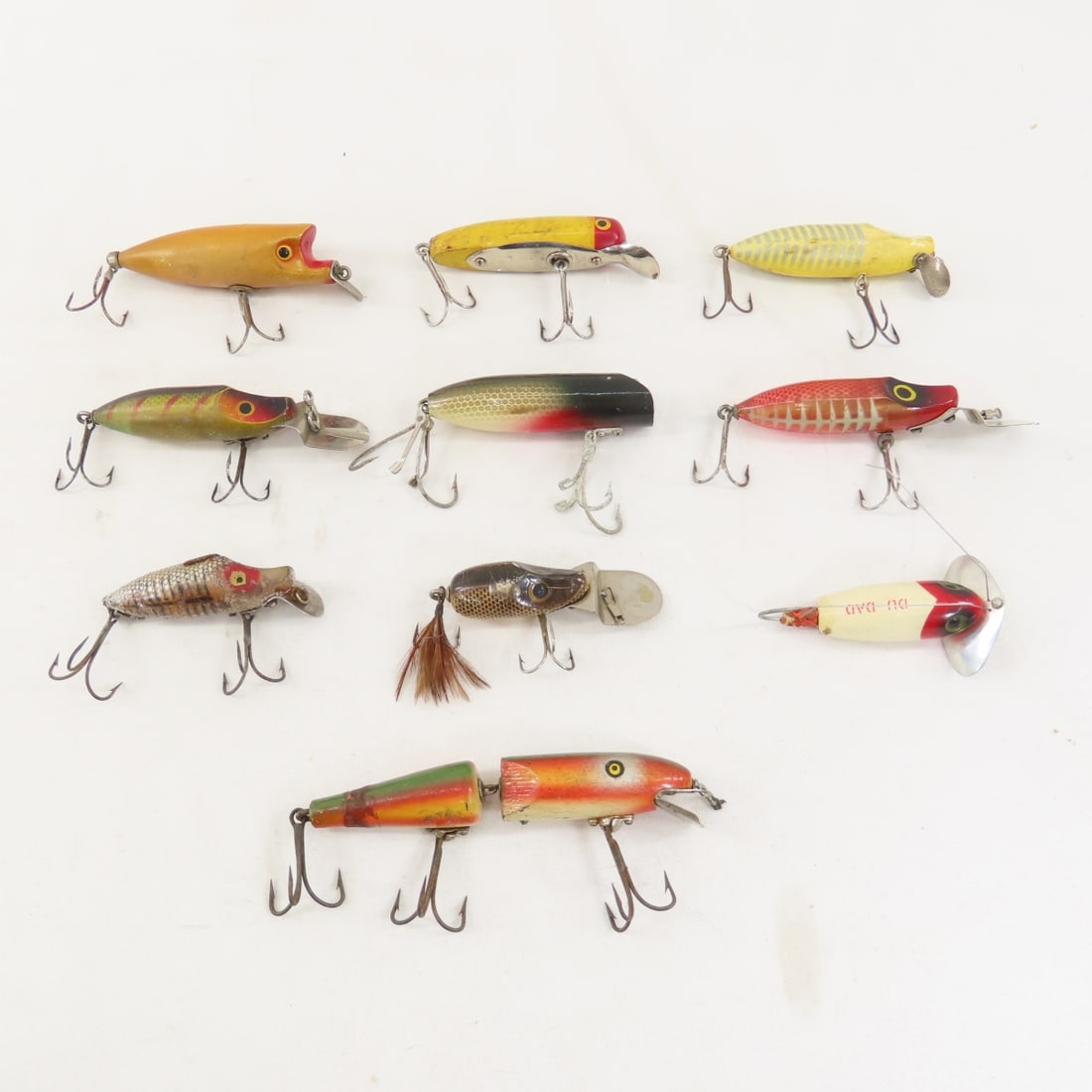 10 Vintage Fishing Lures Du-Dad, Bee (1 of 14)