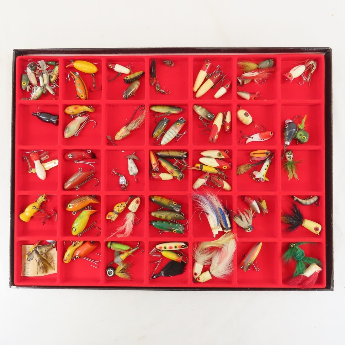 Hula Popper & Other Small Lures In Display: Hula Popper & Other Small Lures In Display - Please ask questions and read terms & conditions before bidding.