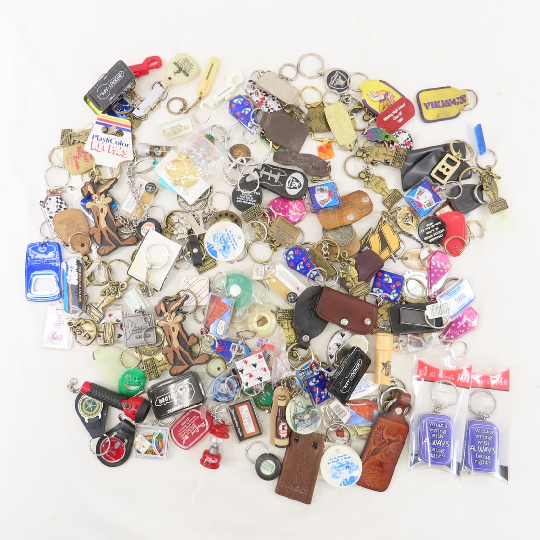 Over 100 Vintage Key Rings, Advertising & More: Over 100 Vintage Key Rings, Advertising & More -Casinos, Cars, Vikings, Playboy, Animals & More Please ask questions and read terms & conditions before bidding.