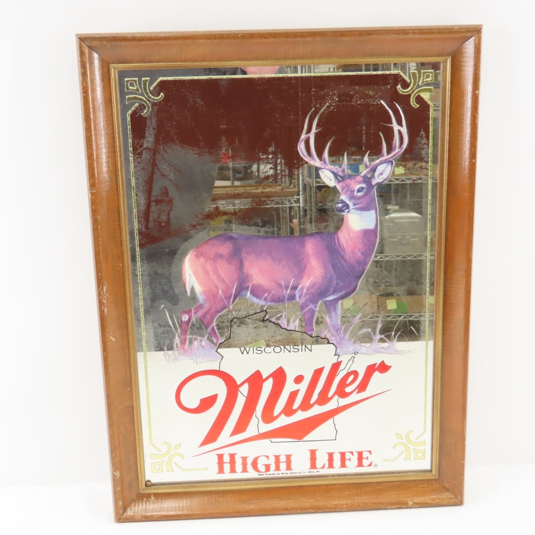 1st Edition Miller High Life Buck Mirror Wisconsin: 1st Edition Miller High Life Buck Mirror Wisconsin -15.5x20.5" Please ask questions and read terms & conditions before bidding.