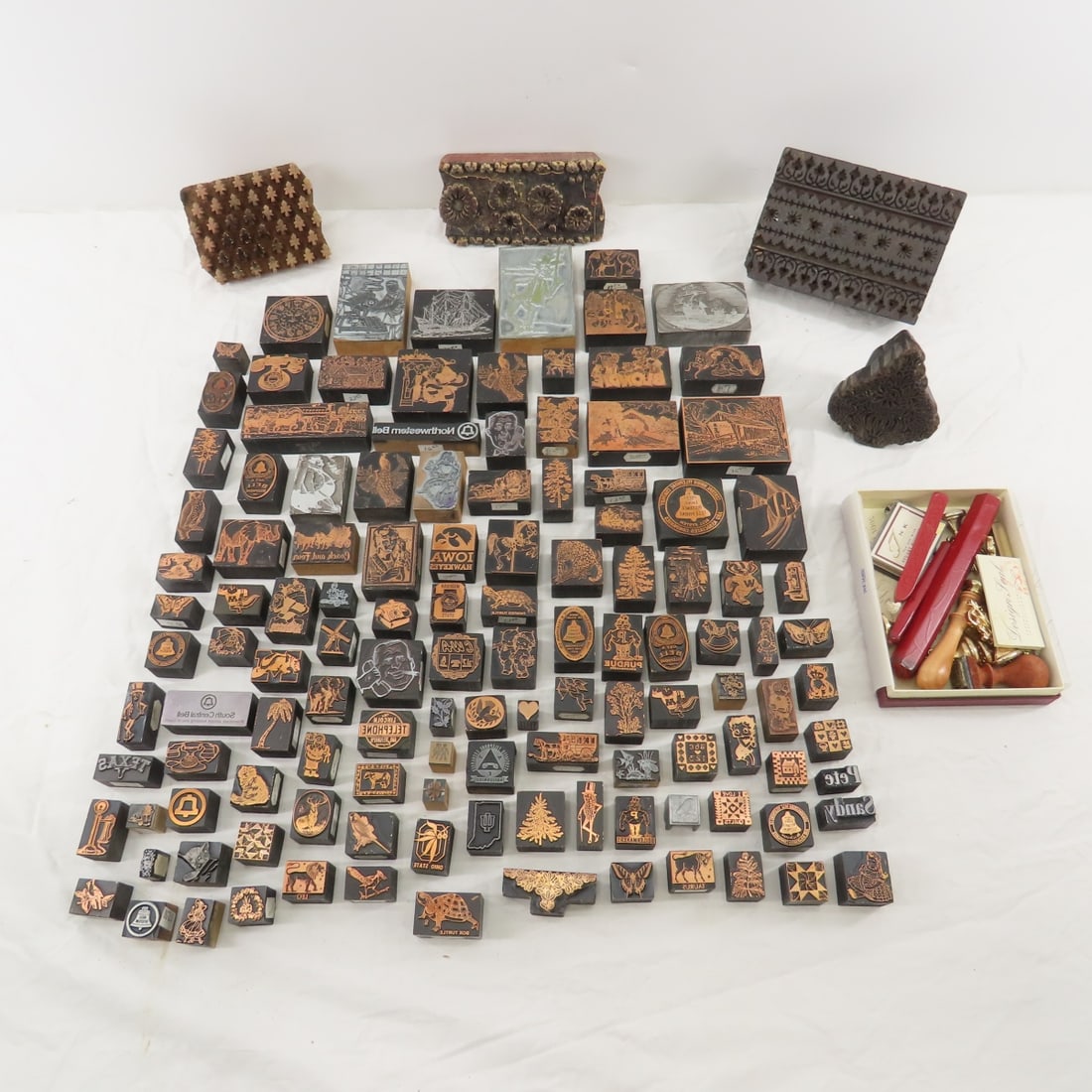 Metal & Wood Face Ink Stamps, Blocks (1 of 20)