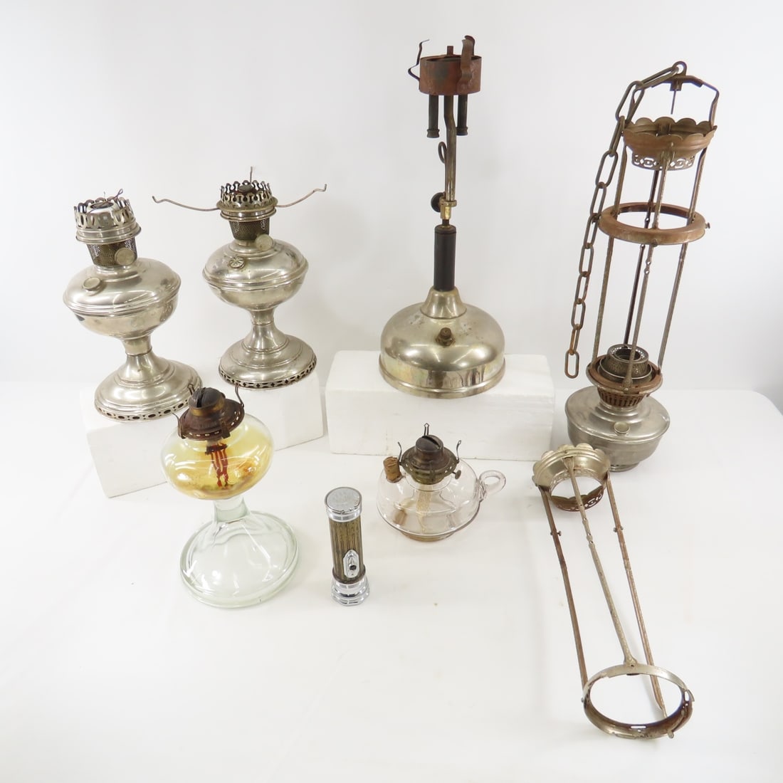 2 Aladdin Lamp Bases & Other Oil Lamps (1 of 20)