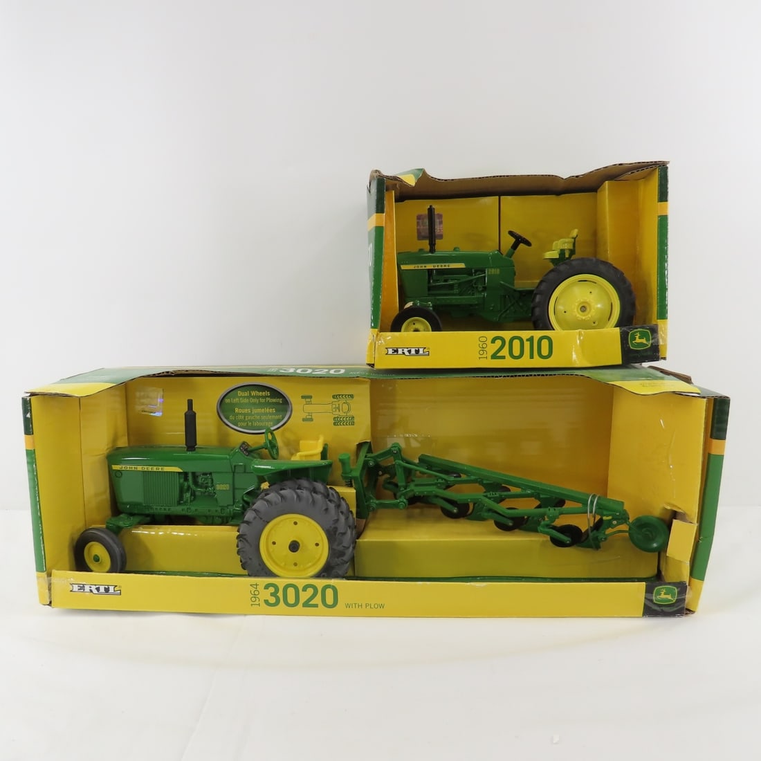 ERTL John Deere 1964 3020 with plow & 1960 2010 (1 of 15)