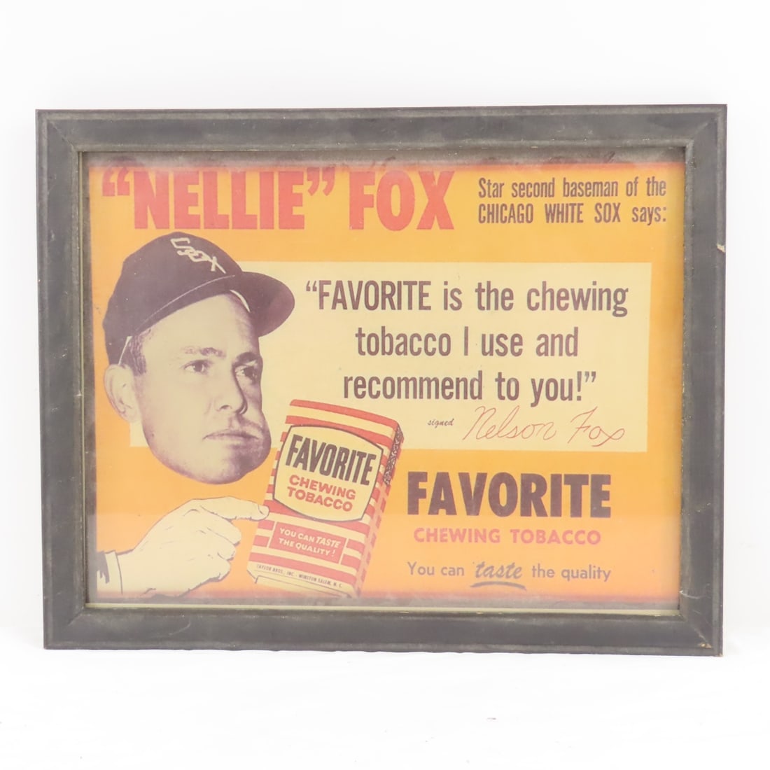 Nellie Fox Framed Tobacco Ad 1950's (1 of 2)