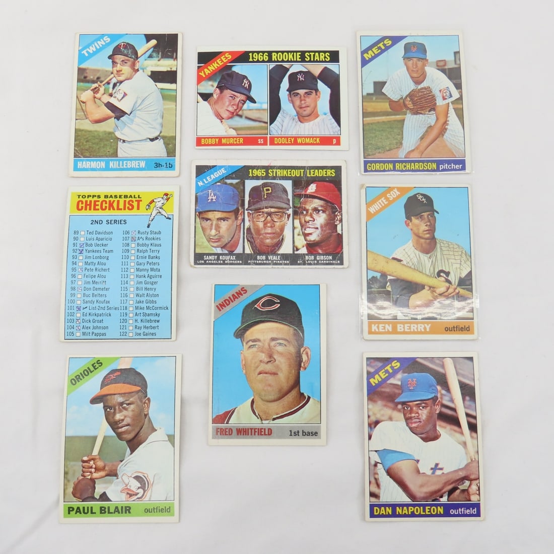9 1966 Topps Baseball Cards- Yankees Rookie Stars (1 of 11)
