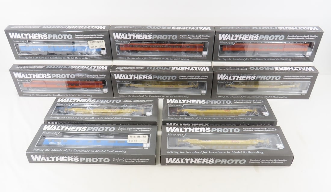 10 Walthers Proto HO scale train cars NIP: 10 Walthers Proto HO scale train cars NIP - Please ask questions and read terms & condition before bidding.