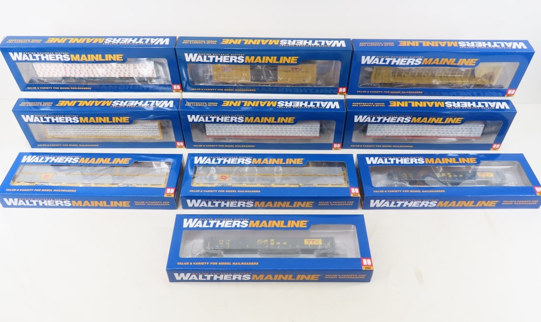 10 Walthers Mainline HO scale train cars NIP: 10 Walthers Mainline HO scale train cars NIP - Please ask questions and read terms & condition before bidding.