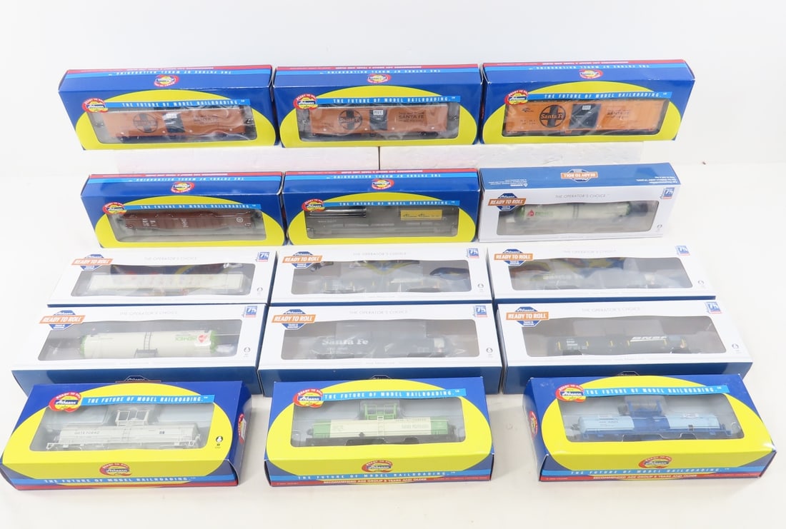 15 Athearn HO train cars NIP: 15 Athearn HO train cars NIP - 7 are 75th anniversary Please ask questions and read terms & condition before bidding.