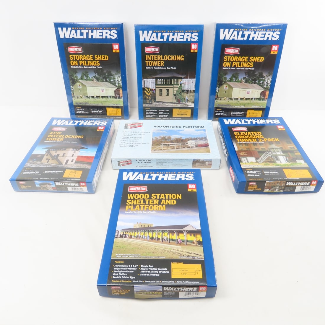 7 Walthers HO Scale model kits, 6 sealed (1 of 14)