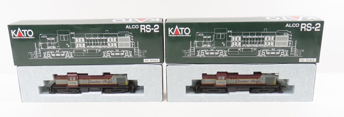 KATO 37-2001 & 37-2002 HO Scale Locomotives NIB: KATO 37-2001 & 37-2002 HO Scale Locomotives NIB - 37-2001 Canadian Pacific #8401 & 37-2002 Canadian Pacific #8403 Please ask questions and read terms & condition before bidding.
