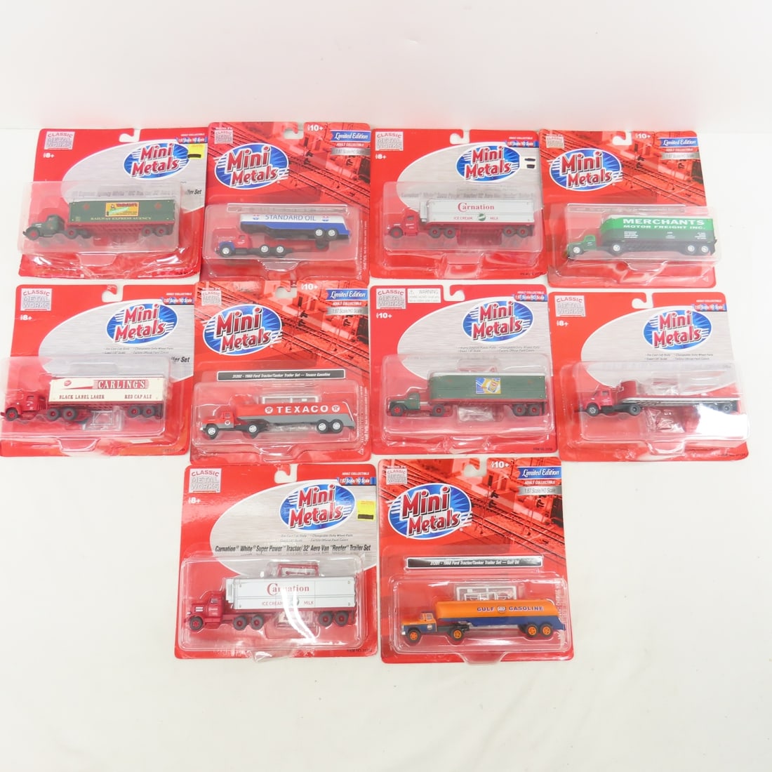 10 Mini Metals 1:87 Semi Tractor Trailers NIP: 10 Mini Metals 1:87 Semi Tractor Trailers NIP - Classic Metal Works Please ask questions and read terms & condition before bidding.