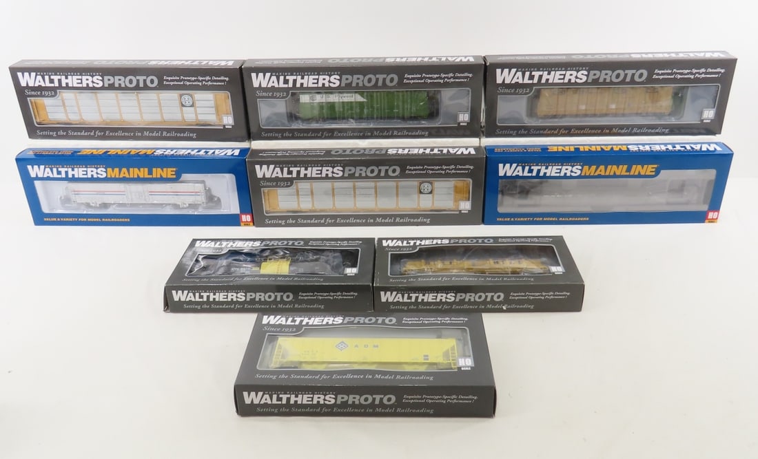 9 Walthers Proto & Mainline HO Train Cars NIP: 9 Walthers Proto & Mainline HO Train Cars NIP - Please ask questions and read terms & condition before bidding.