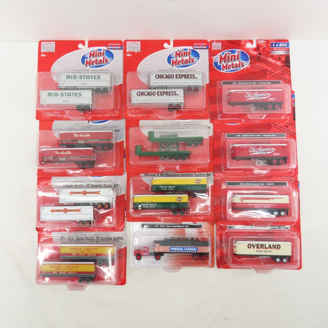 11 Mini Metals HO Semis & Trailers NIP: 11 Mini Metals HO Semis & Trailers NIP - 1 Semi Tractor Trailer, 9 trailer 2 pks & 1 single Classic Metal Works Please ask questions and read terms & condition before bidding.