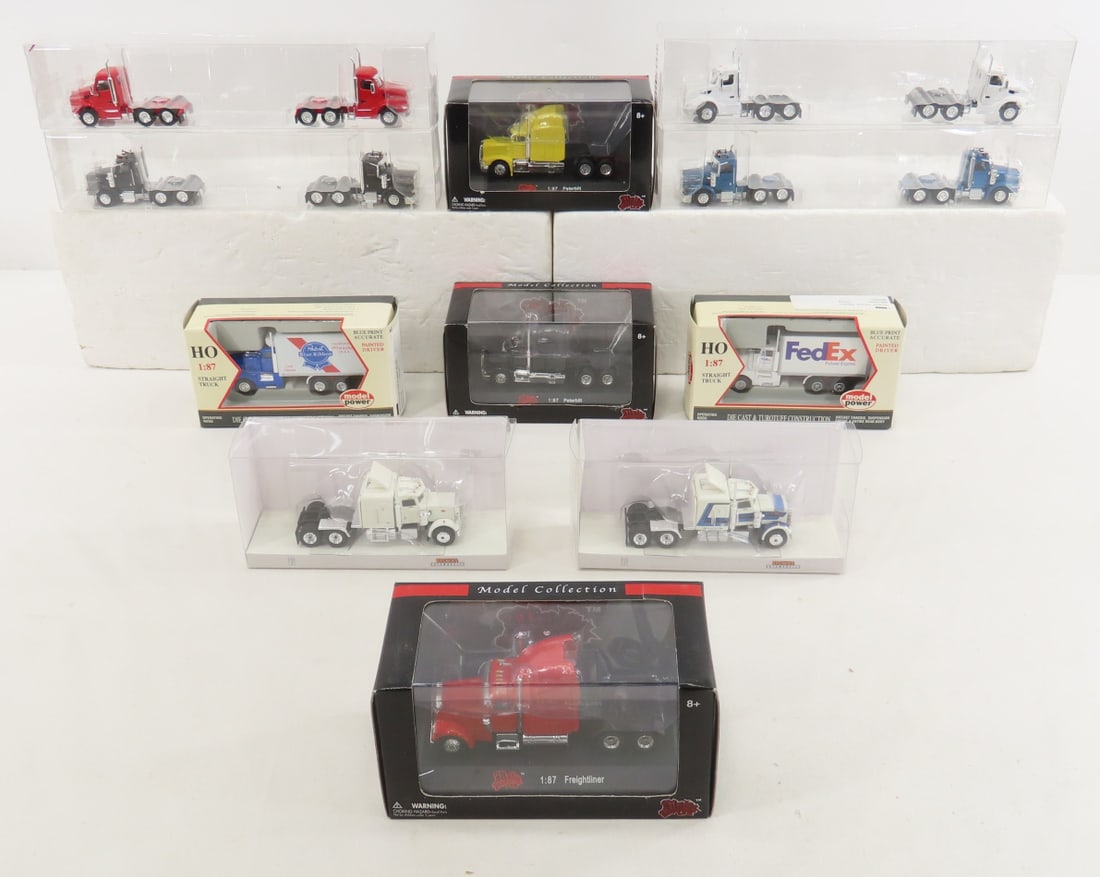 Model Power & Other Semi Truck Trailers & Cabs NIP: Model Power & Other Semi Truck Trailers & Cabs NIP - 1:87 scale, 3 Malibu International cab only, 4 Trucks N' Stuff 2 pack cabs only, 2 Brekina cabs only, & 2 Model Power Trucks Please ask questions a