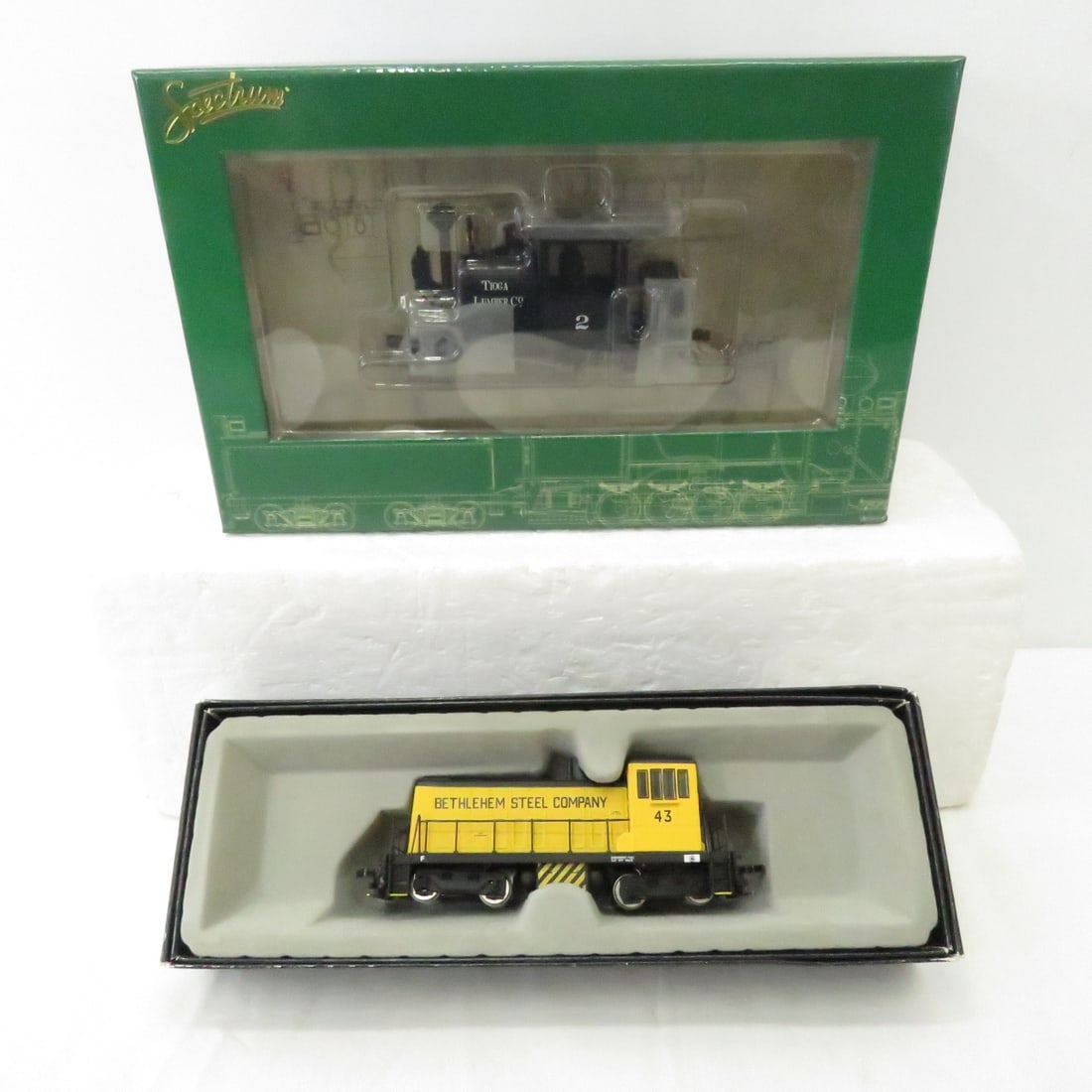 Spectrum Steam Locomotive & GE 70 Ton Diesel NIP: Spectrum Steam Locomotive & GE 70 Ton Diesel NIP - #28259 On30 0-4-2 Porter Steam Loco DCC Tioga Lumber Co #2, and #81105 GE 70 Ton Diesel Bethlehem Steel #43 Please ask questions and read terms & con