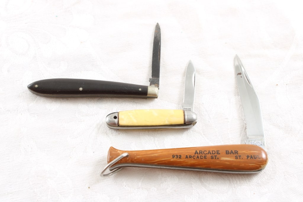 3 Mini Pocket Knives Colonial, America, No Name (1 of 11)