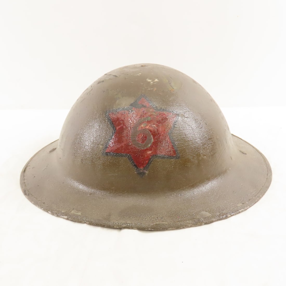WWI US Army AEF 6th INF DIV Brodie Helmet & Liner (1 of 5)