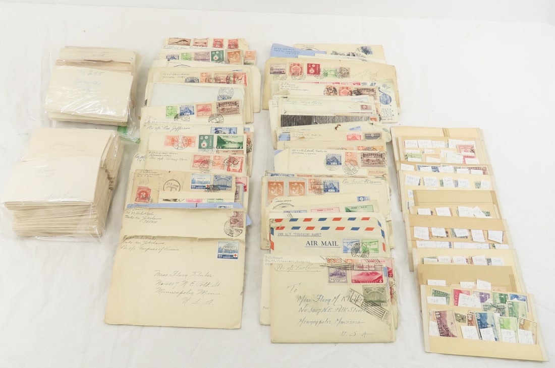 1930's Chinese stamp collection many on envelopes (1 of 10)