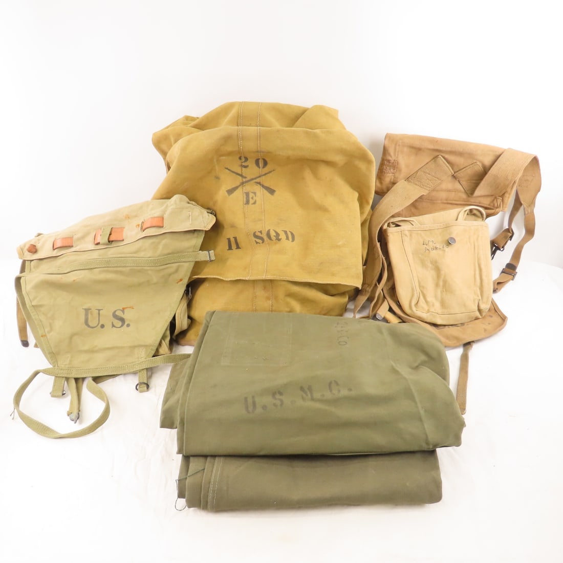 WWII Military Cargo Bags, Sea Bags (1 of 14)