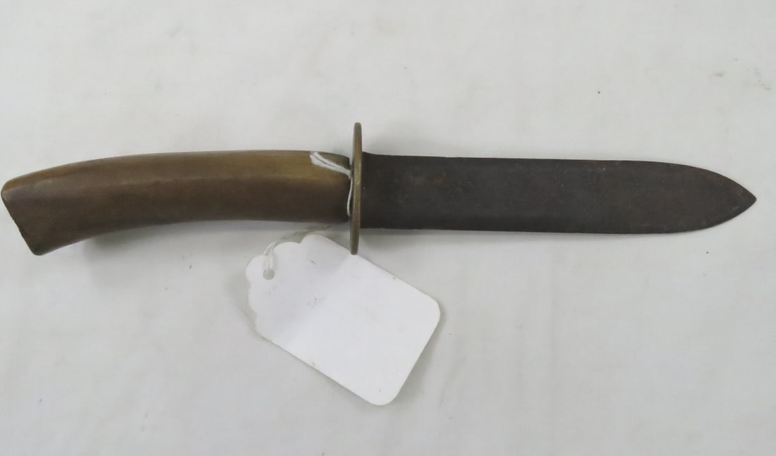 Hand-forged Civil War Belt Knife: Hand-forged Civil War Belt Knife-5 3/4 inch blade and 10 1/4 inch overall length. No sheath. In the owners opinion this is an 1800's era knife Please ask questions and read terms & conditions before b