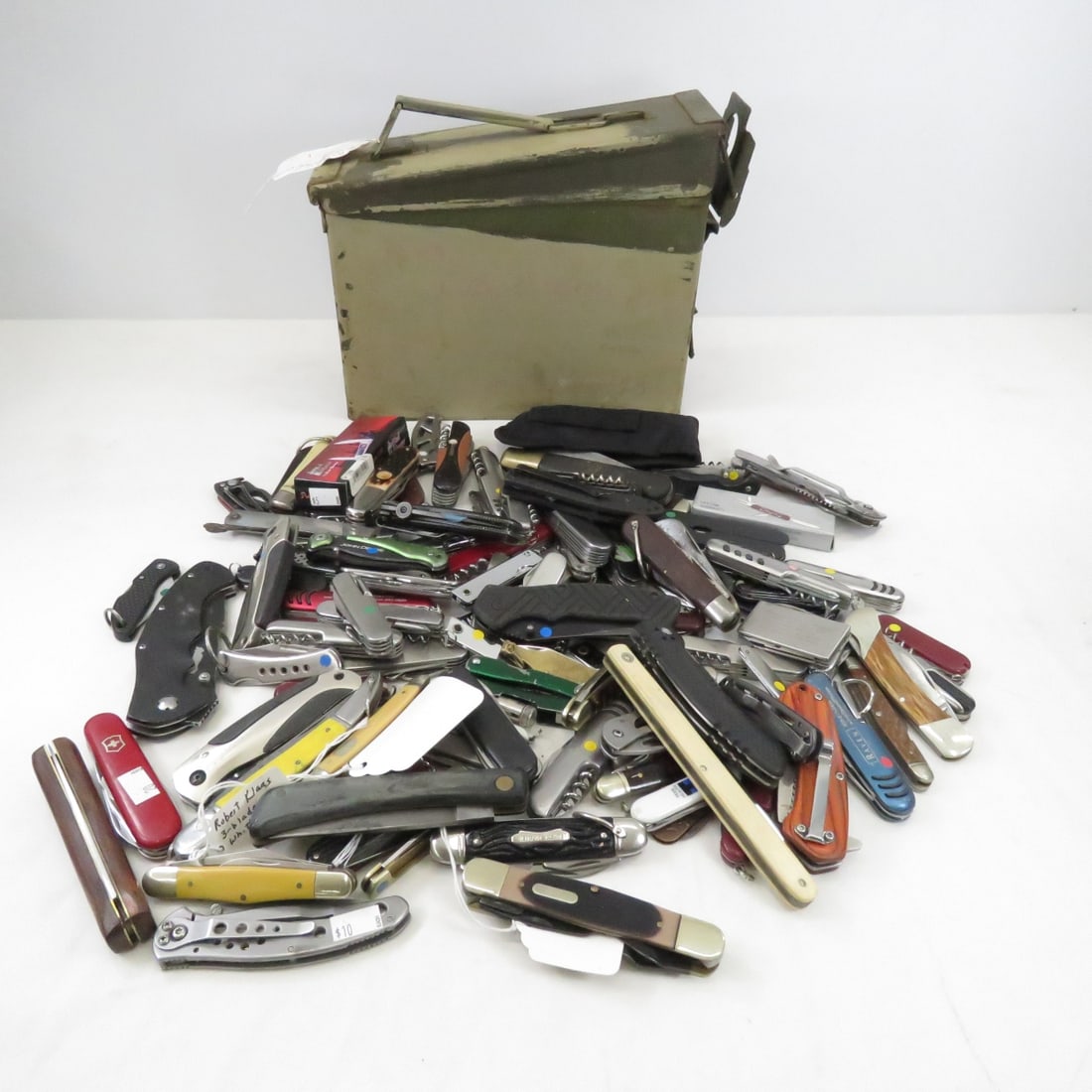 18 pound ammo can of folding pocket knives (1 of 20)