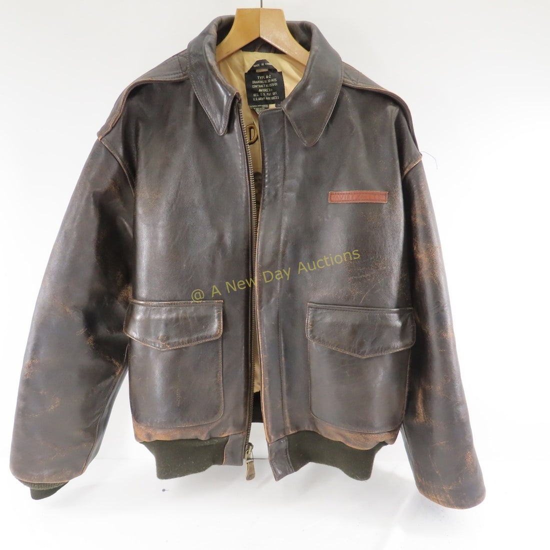 Avirex Type A-2 Leather Flight Jacket "Sack Time" (1 of 6)