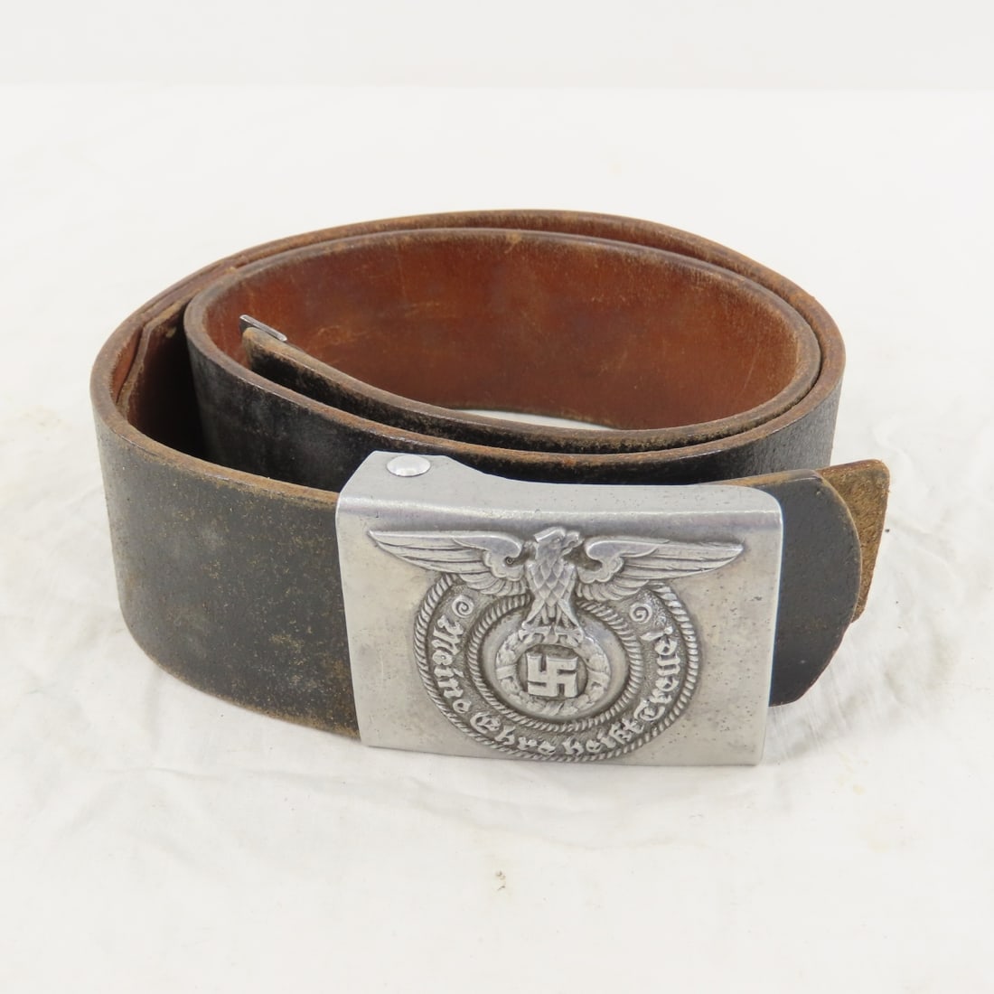 WWII German SS Belt Buckle with Belt (1 of 6)