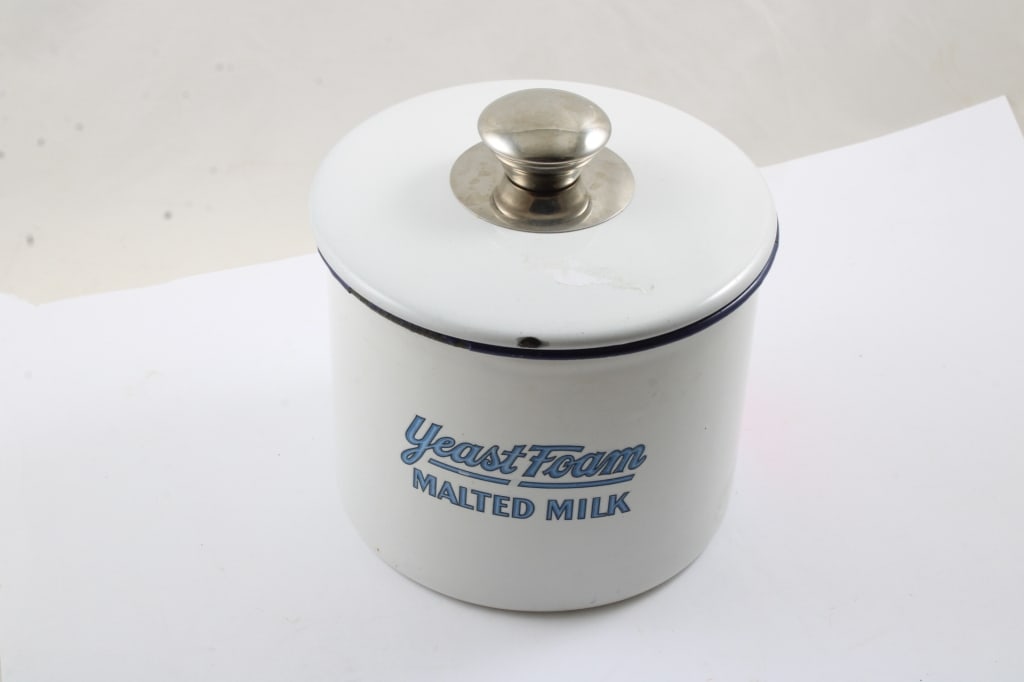 Yeast Foam Malted Milk Enamel Canister with Lid (1 of 11)