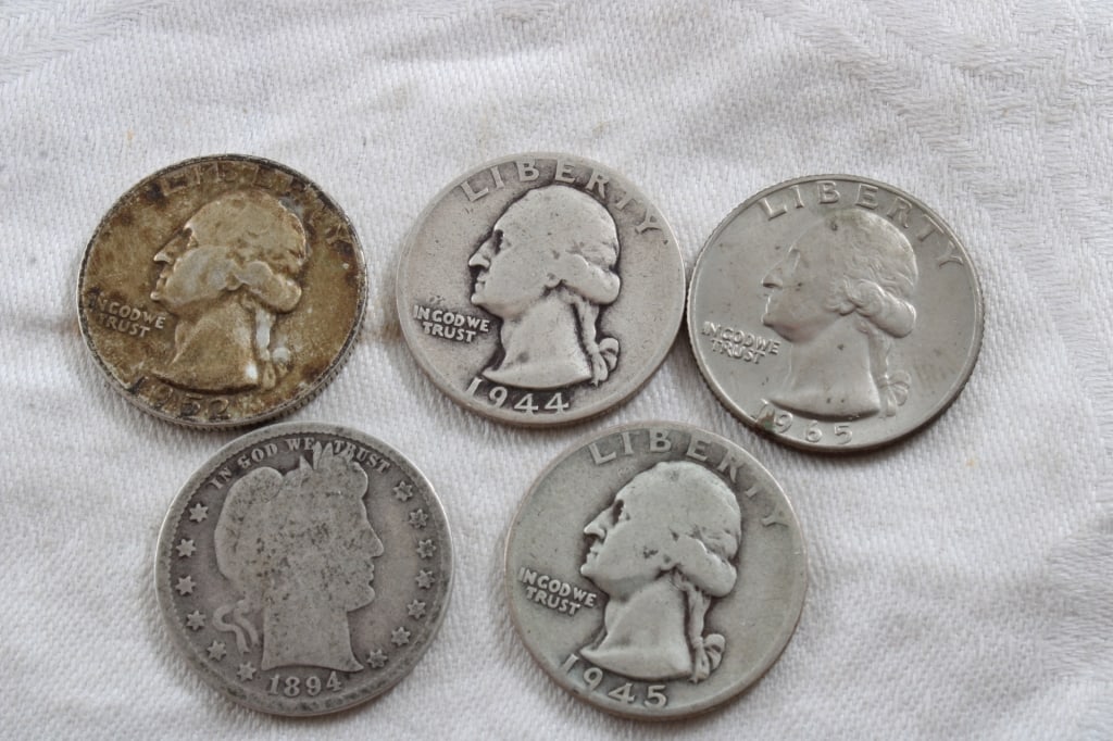 5 Quarters 1894 Barber, 1944,45,45D,52S Washington (1 of 11)