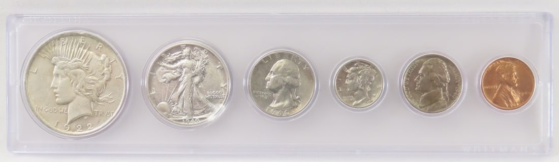 1940 US Type Set & AU 1922 Peace Silver Dollar (1 of 14)