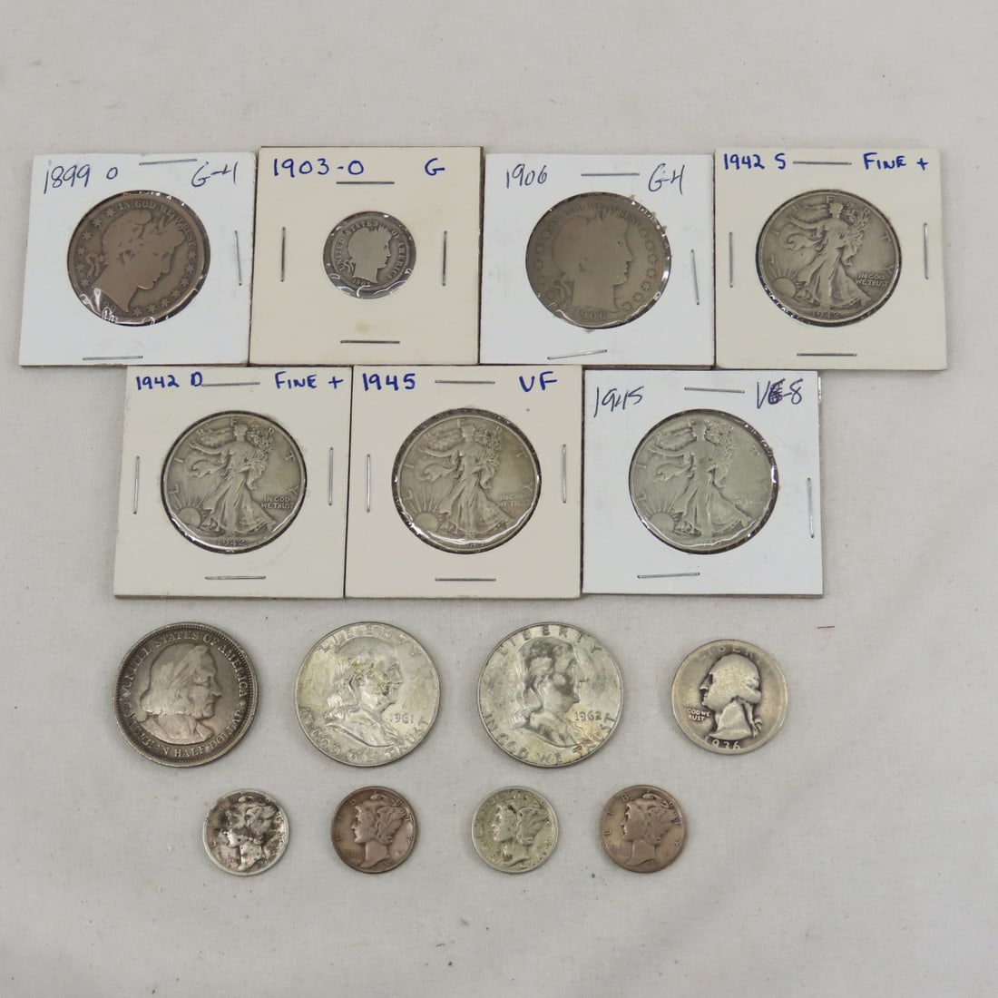 Mixed US Silver Coins $5.25 Face, 10, 25 & 50 cent (1 of 14)