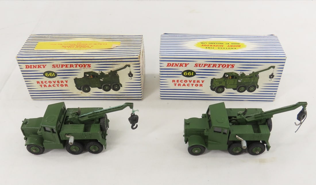 2 Dinky SuperToys #661 Recovery Tractors & boxes: 2 Dinky SuperToys #661 Recovery Tractors & boxes - Please read terms & conditions and ask questions before bidding.