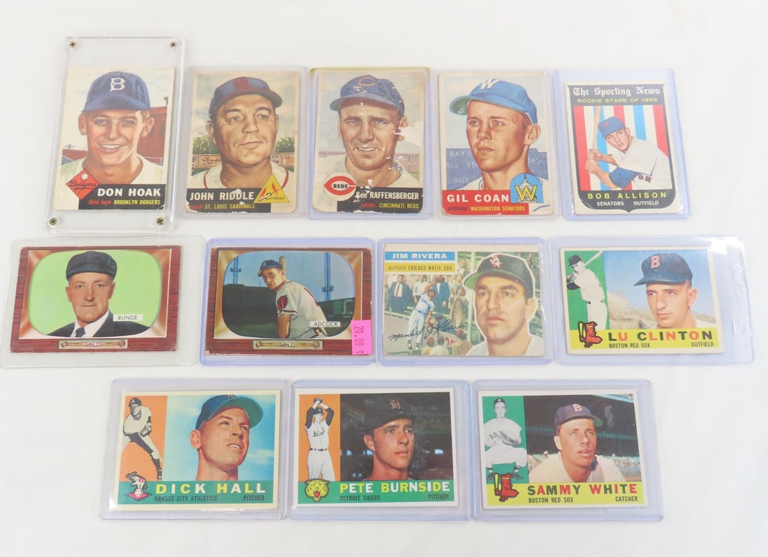12 1953-1956 Topps & Bowman Baseball Cards (1 of 13)