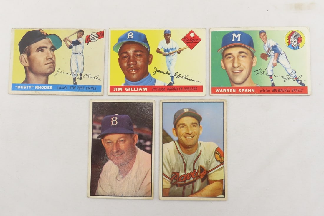 2 1953 and 3 1955 Topps Baseball Cards (1 of 11)