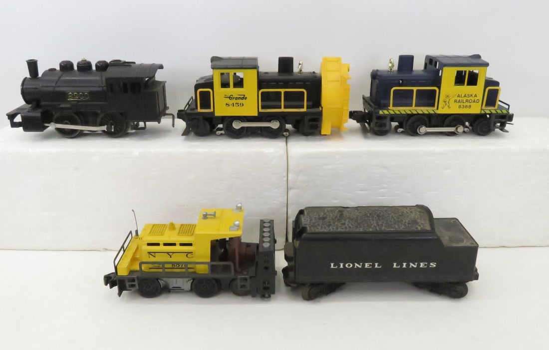 Lionel O Gauge Snow Blower, Ballast Tamper & More: Lionel O Gauge Snow Blower, Ballast Tamper & More - 8358 Alaska Switcher, 8459 Rio Grande Snowblower, 8578 NYC Ballast Tamper, 8240-45 engine 8200, tender, untested Please read terms & conditions and