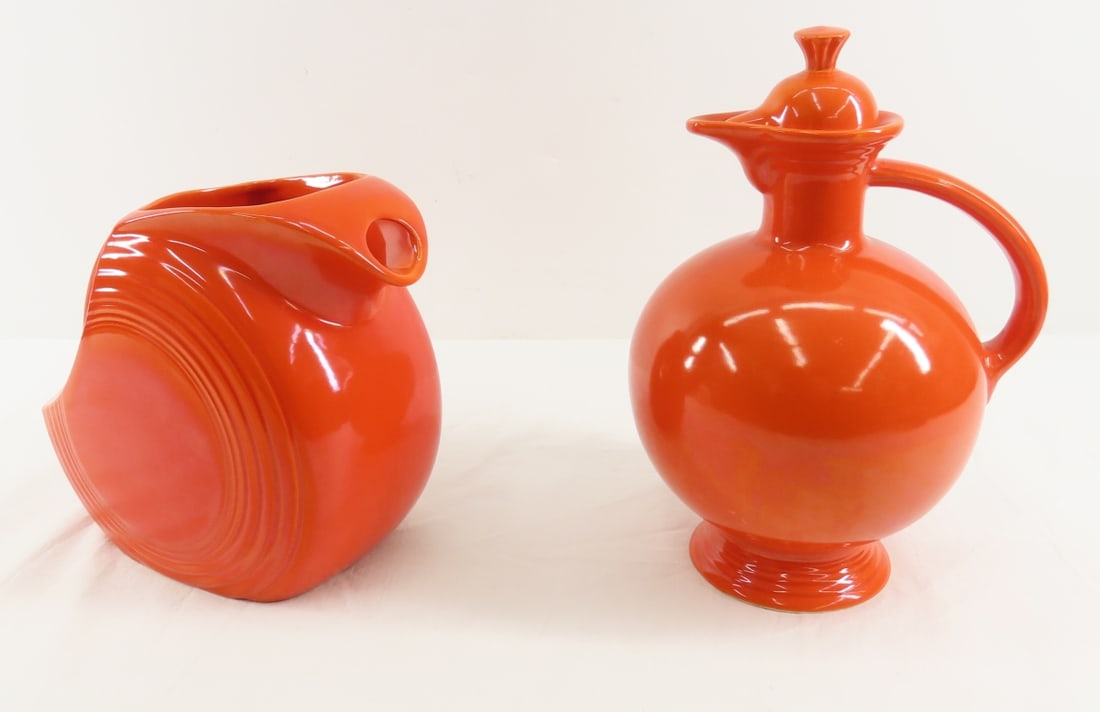 Vintage Fiesta "Red" Large Disk pitcher & Carafe (1 of 15)