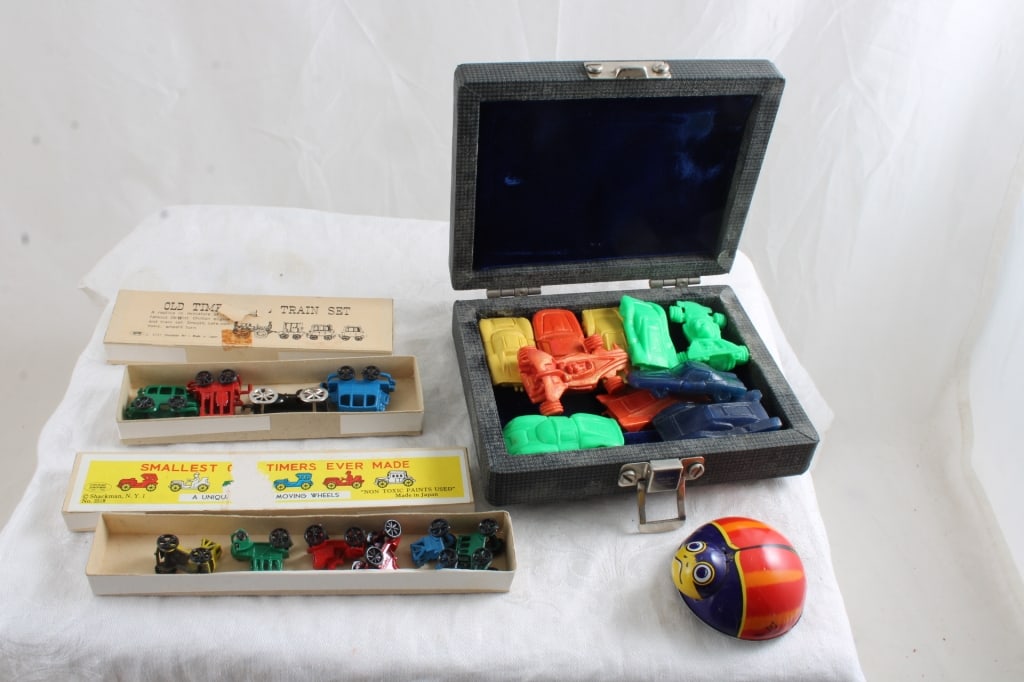 2 Shackman Train Sets,10 Race Car Erasers, Ladybug (1 of 20)