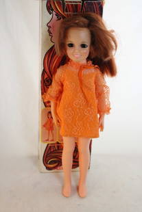 1969 Ideal Crissy Doll in Box with Dress & Panties: 1969 Ideal Crissy Doll in Box with Dress & Panties - Growing Hair Doll measures 18" Tall, as pictured. Please ask questions and rerad terms & conditions before bidding. 