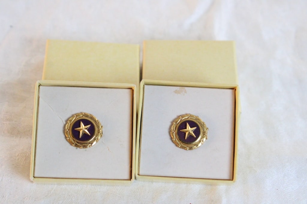 2 WW2 Gold Star Lapel Pins 08-01-1947 (1 of 6)