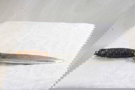 Stacked Leather Handle Fixed Blade Knife 11 3/4" L: Stacked Leather Handle Fixed Blade Knife 11 3/4" L - Looks to be a custom made, no makers name on it. As pictured. Please ask questions and rerad terms & conditions before bidding. 