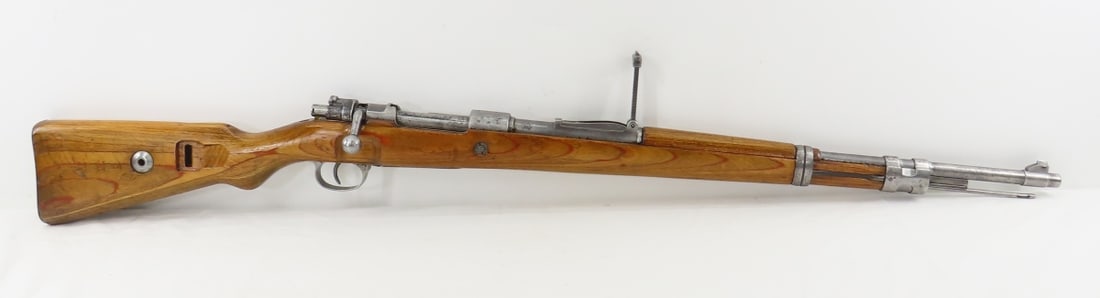 1939 Oberndorf 42 Mauser K98k Rifle 7.92x57mm: 1939 Oberndorf 42 Mauser K98k Rifle 7.92x57mm - SN# 5503w, import "CAI St A VT / Mod 98 Ger", Waffenamt, stock in good condition, all metal is pitted on exterior making marks hard to see- bore is stil