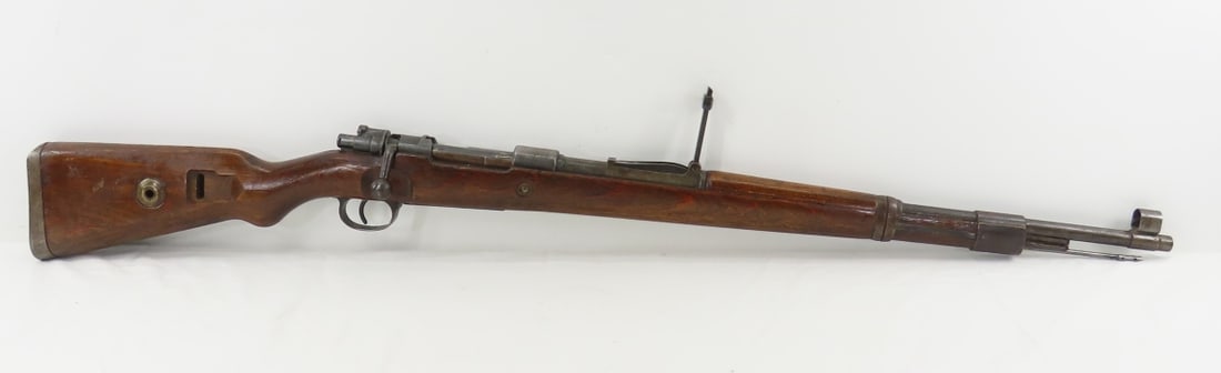 1943 Oberndorf byf Mauser K98k Rifle 7.92x57mm: 1943 Oberndorf byf Mauser K98k Rifle 7.92x57mm - SN# 19862e, no visible import marks, overall good, Waffenamt. Receiver top marked "eagle/135 byf 43" (Mauser-Werke KG, Oberndorf on the Neckar), left s