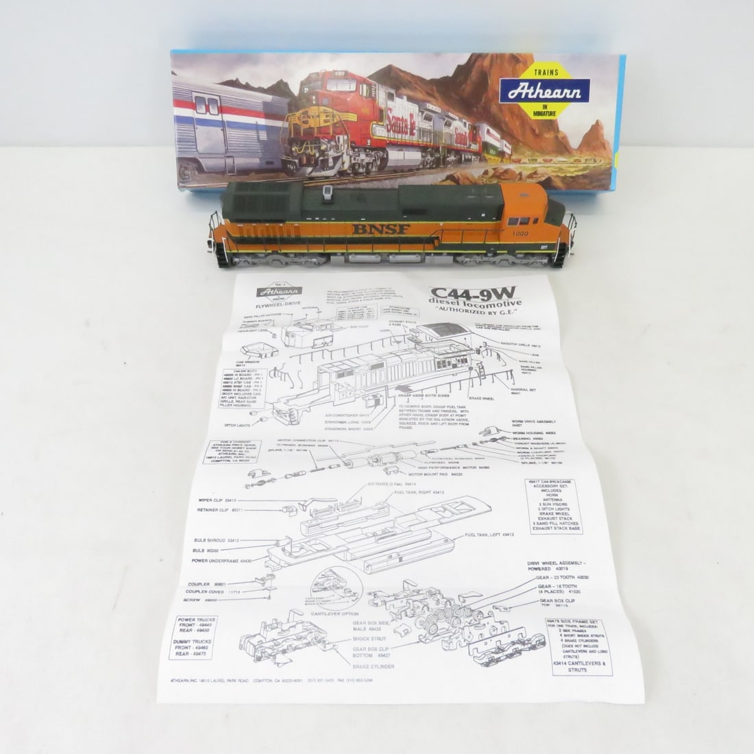 Athearn HO BNSF #1000 C44-9W Power: Athearn HO BNSF #1000 C44-9W Power-Please ask questions and read terms & conditions before bidding.