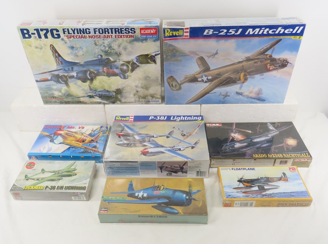 8 Military Airplane Model Kits In Boxes, Sealed (1 of 17)