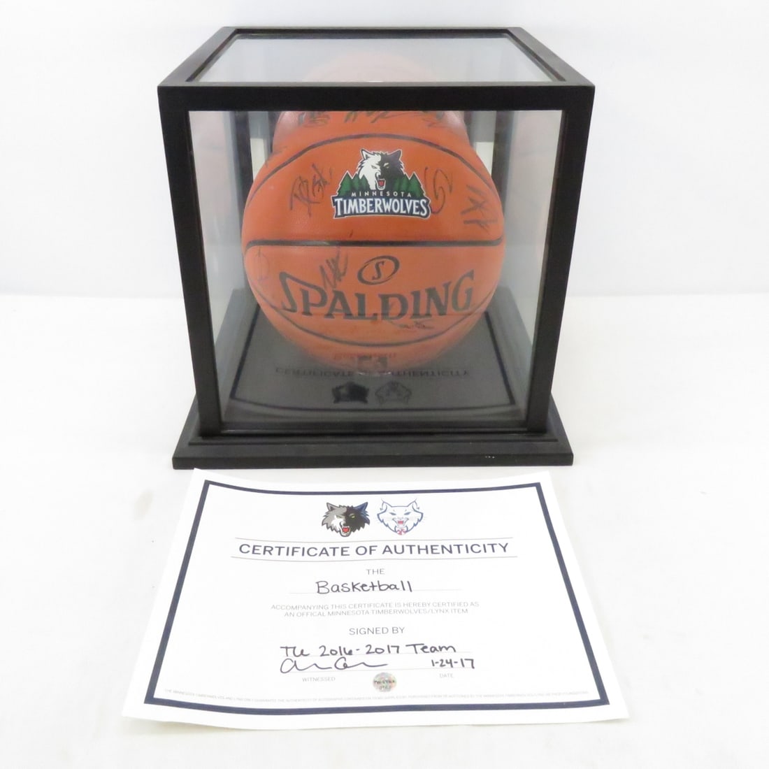 Timberwolves Autographed Basketball with COA (1 of 19)