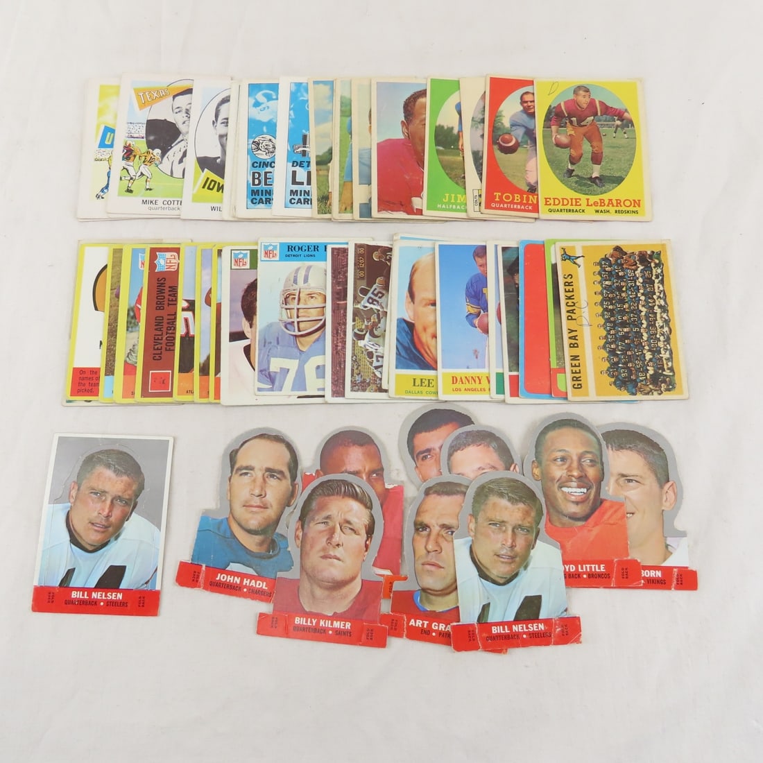 50+ Vintage Football cards in rough shape: 50+ Vintage Football cards in rough shape-Please ask questions and read terms & conditions before bidding.